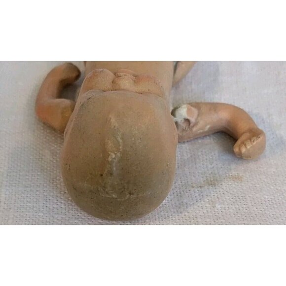 Bisque Jointed Baby Doll Japan Stringed Stamped Mouth Miniature Porcelain Vtg 4" - Picture 11 of 16